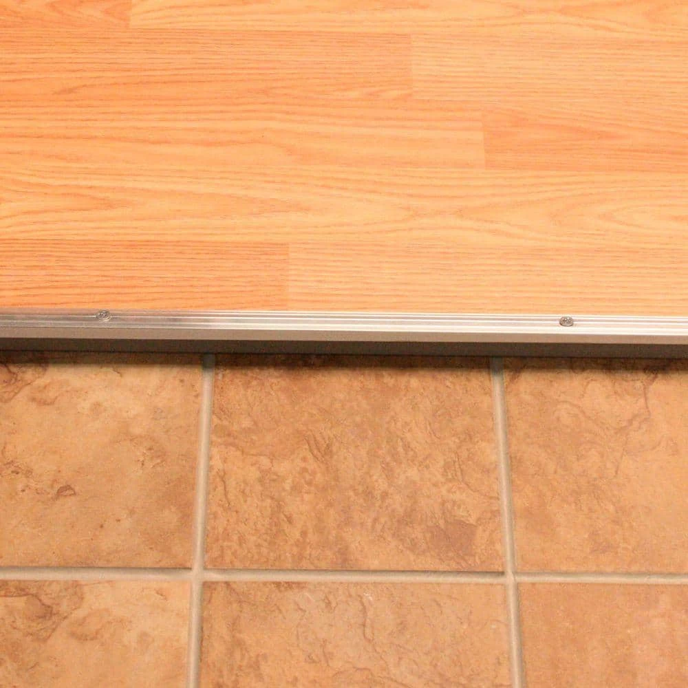 M-D Building Products 1-3/4 in. x 1/2 in. x 36 in. Silver Aluminum and Vinyl Mini Low-Profile Outswing Door Threshold 6 M-D Building Products 1-3/4 in. x 1/2 in. x 36 in. Silver Aluminum and Vinyl Mini Low-Profile Outswing Door Threshold - Image 4