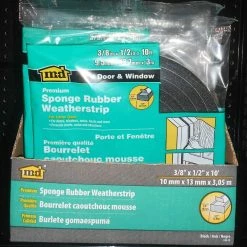 M-D Building Products 1/2 in. x 10 ft. Black Sponge Rubber Foam Weatherstrip Tape -Deals Hillman Store black m d building products foam tapes 06619 fa 1000
