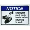 Hillman 10 in. x 14 in. Aluminum Employees Must Wash Hands Notice Sign