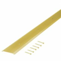 M-D Building Products 1-3/4 in. x 1/8 in. x 36 in. Gold Aluminum Flat Profile Threshold for Interior Doorways