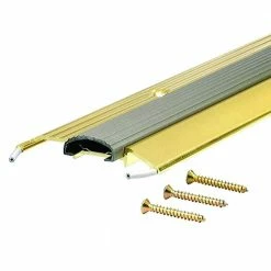 M-D Building Products Deluxe Low 3-3/4 in. x 48 in. Brite Gold Aluminum Threshold with Vinyl Seal