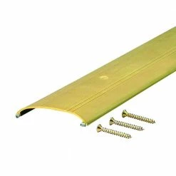 M-D Building Products Low Dome Top 3-1/2 in. x 72 in. Gold Aluminum Saddle Threshold