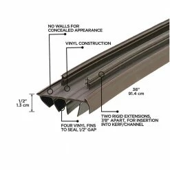 M-D Building Products 36 in. Brown Vinyl Concealed Kerf/Channel Fit Under Door Seal -Deals Hillman Store brown m d building products door bottoms 67967 40 1000