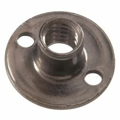 Hillman #10-32 x 9/32 in. x 3/4 in. Stainless Steel Round Base Brad Hole Tee Nut (12-Pack)