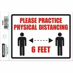 Hillman 4 in. x 6 in. Practice Social Distancing 6 ft. Sign