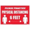 Hillman 8 in. x 12 in. Safety Sign Practice Social Distance 6 ft. On All Sides -Deals Hillman Store red hillman safety signs 843867 64 1000