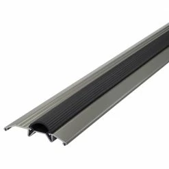 M-D Building Products 3-3/4 in. x 3/4 in. x 36 in. Satin Nickel Aluminum and Vinyl Heavy-Duty Low-Profile Threshold