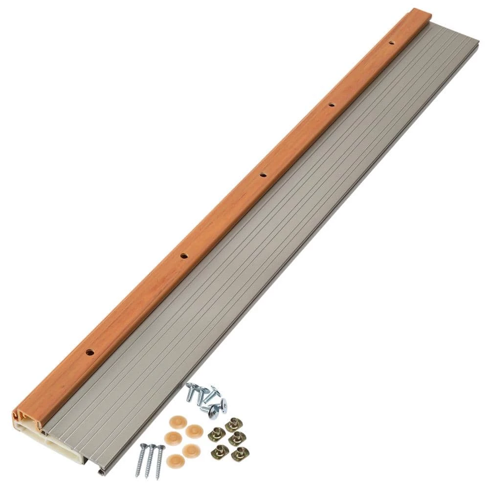 M-D Building Products 4-9/16 in. x 1-1/8 in. x 36 in. Satin Nickel Adjustable Aluminum Thermal Break Threshold 4 M-D Building Products 4-9/16 in. x 1-1/8 in. x 36 in. Satin Nickel Adjustable Aluminum Thermal Break Threshold - Image 2