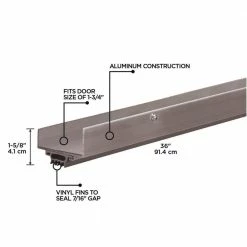 M-D Building Products 36 in. Silver Aluminum U-Shape Screw-on Under Door Seal -Deals Hillman Store silver m d building products door bottoms 05322 40 1000