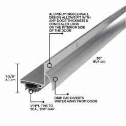 M-D Building Products 36 in. Silver Aluminum L-Shape Screw-on Under Door Seal -Deals Hillman Store silver m d building products door bottoms 06015 40 1000