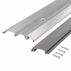 M-D Building Products 3-3/4 in. x 3/4 in. x 36 in. Silver Aluminum and Vinyl Heavy-Duty Low-Profile Threshold -Deals Hillman Store silver m d building products thresholds 08102 a0 1000