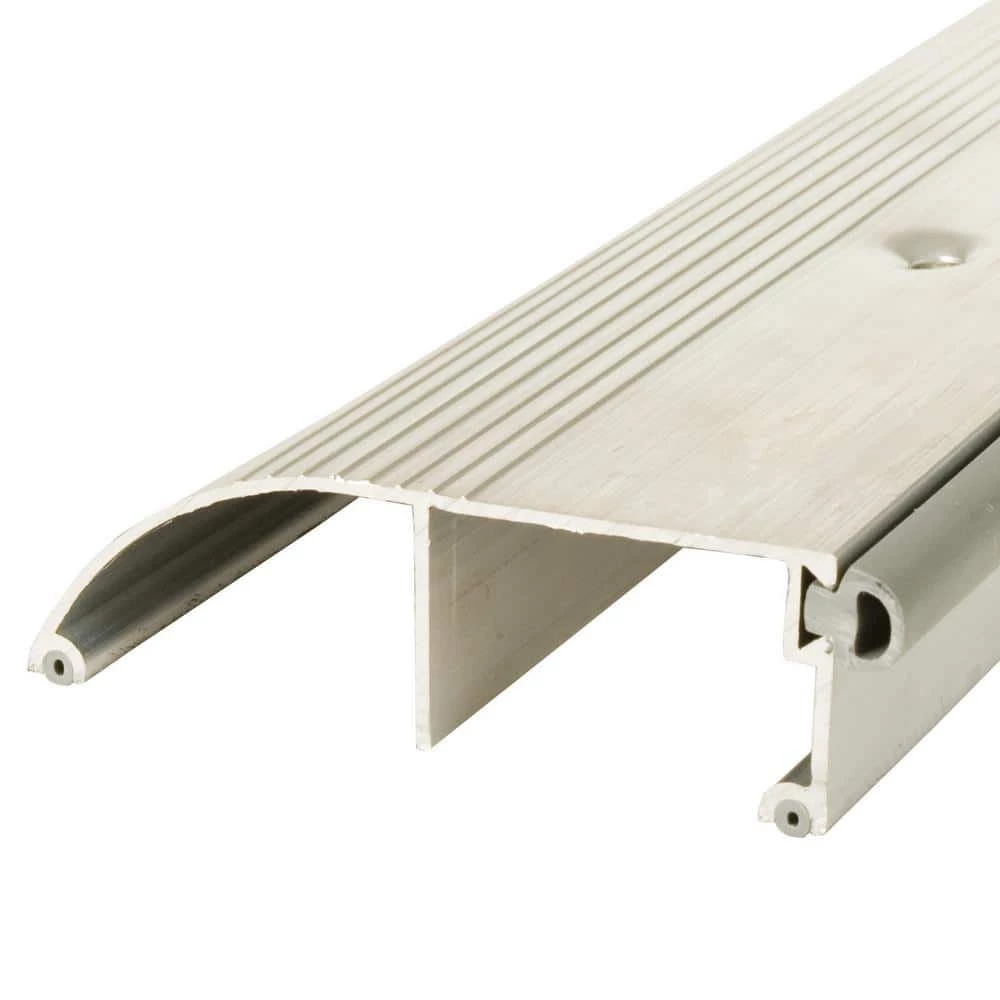 M-D Building Products 3-3/8 in. x 1 in. x 36 in. Silver Aluminum and Vinyl High-Profile Outswing Door Threshold 4 M-D Building Products 3-3/8 in. x 1 in. x 36 in. Silver Aluminum and Vinyl High-Profile Outswing Door Threshold - Image 2