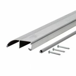 M-D Building Products 3-3/8 in. x 1 in. x 72 in. Silver Aluminum and Vinyl High-Profile Outswing Door Threshold