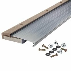 M-D Building Products 5-5/8 in. x 1-1/8 in. x 36 in. Silver Adjustable Aluminum & Hardwood Threshold -Deals Hillman Store silver m d building products thresholds 78600 4f 1000