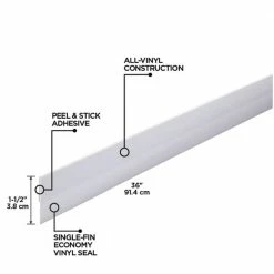 M-D Building Products 36 in. White Vinyl Economy Self-adhesive Door Sweep -Deals Hillman Store white m d building products door sweeps 05587 40 1000