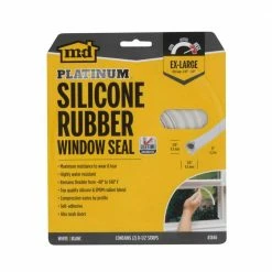 M-D Building Products 3/8 in. x 17 ft. White Silicone/Rubber Lifetime Weatherstrip for Extra Large Gaps -Deals Hillman Store white m d building products foam tapes 43846 fa 1000