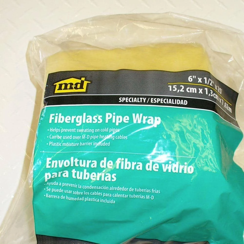 M-D Building Products 6 in. x 25 ft. Yellow Fiberglass Pipe Wrap Insulation 4 M-D Building Products 6 in. x 25 ft. Yellow Fiberglass Pipe Wrap Insulation - Image 2